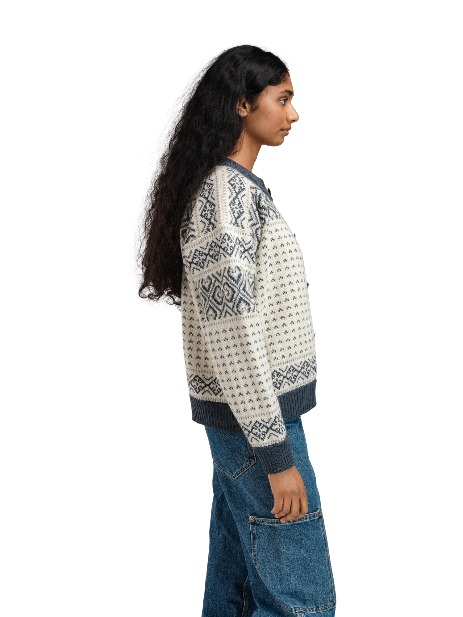 Hannah Women's Cardigan Offwhite Steel Lightcharcoal