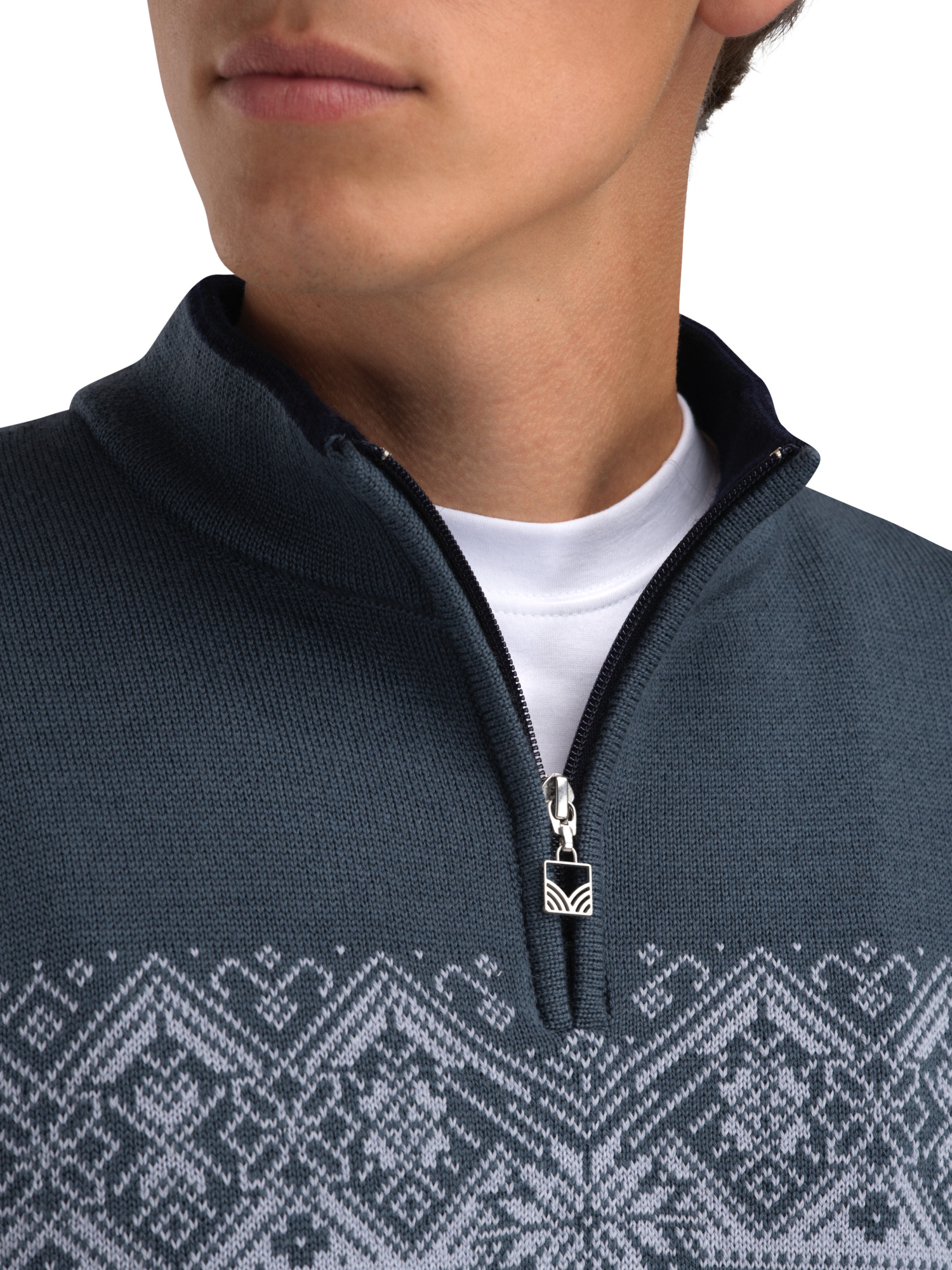 Moritz Men’s Sweater - Merino Wool Marine Steel Ice