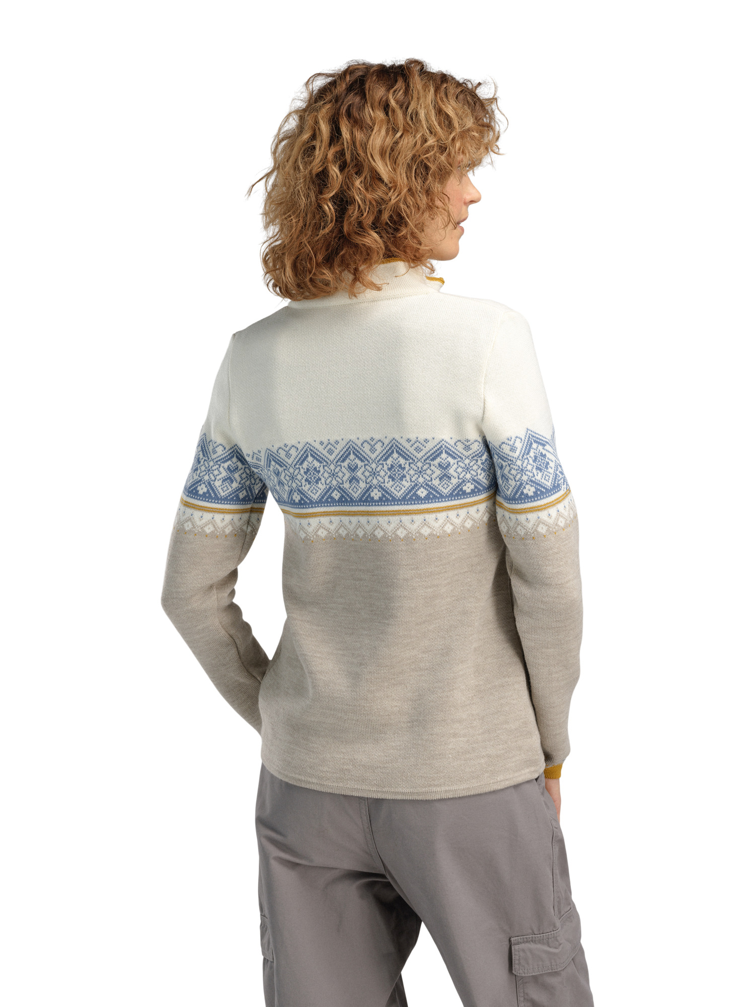 Moritz Women’s Sweater - Merino Wool Sand Offwhite Blueshadow
