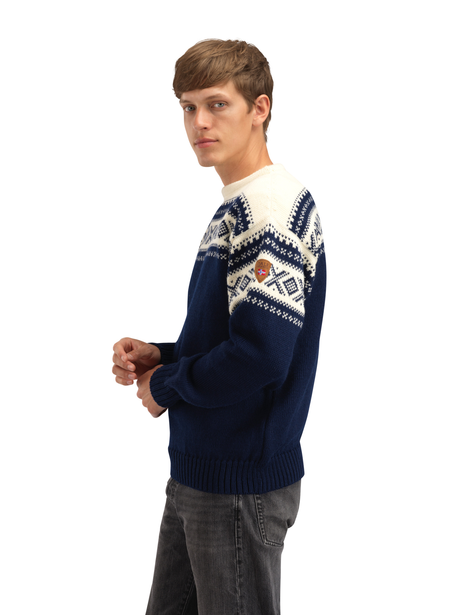 Cortina 1956 Sweater - Norwegian Wool Navy Offwhite