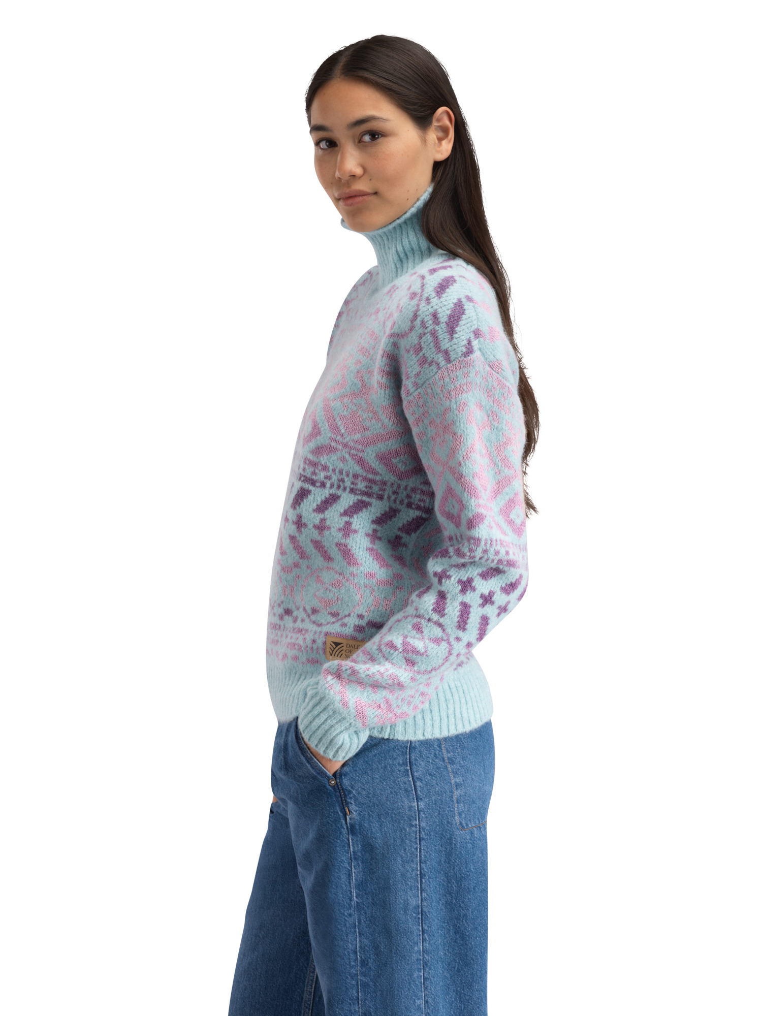 Highland Women's Sweater Sea Blue Pink Ombre