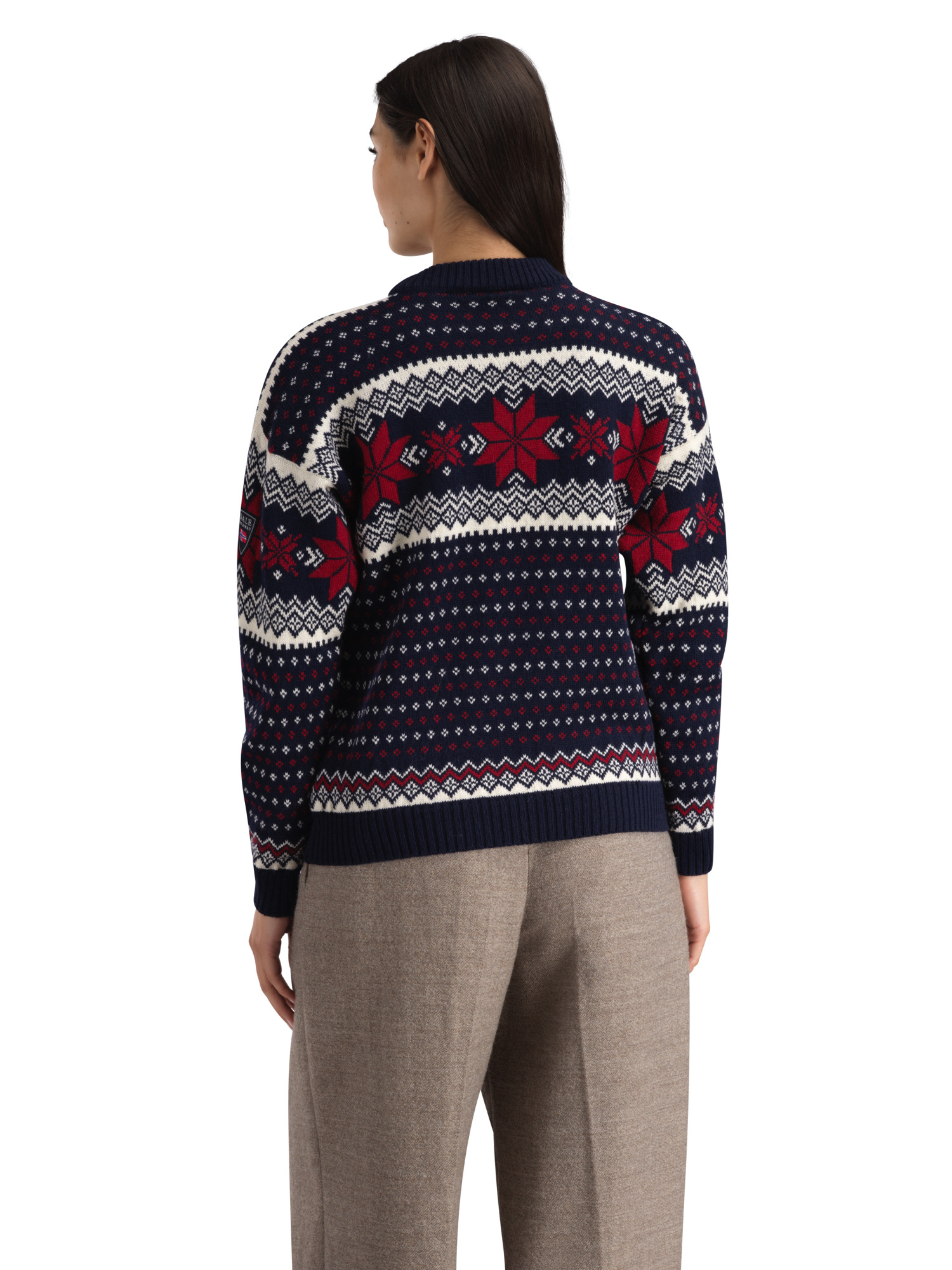Egersund Women's Sweater Marine Offwhite Red