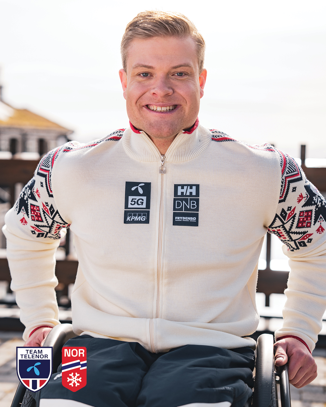 Norwegian Alpine Team wearing the official Alpine jacket from Dale of Norway