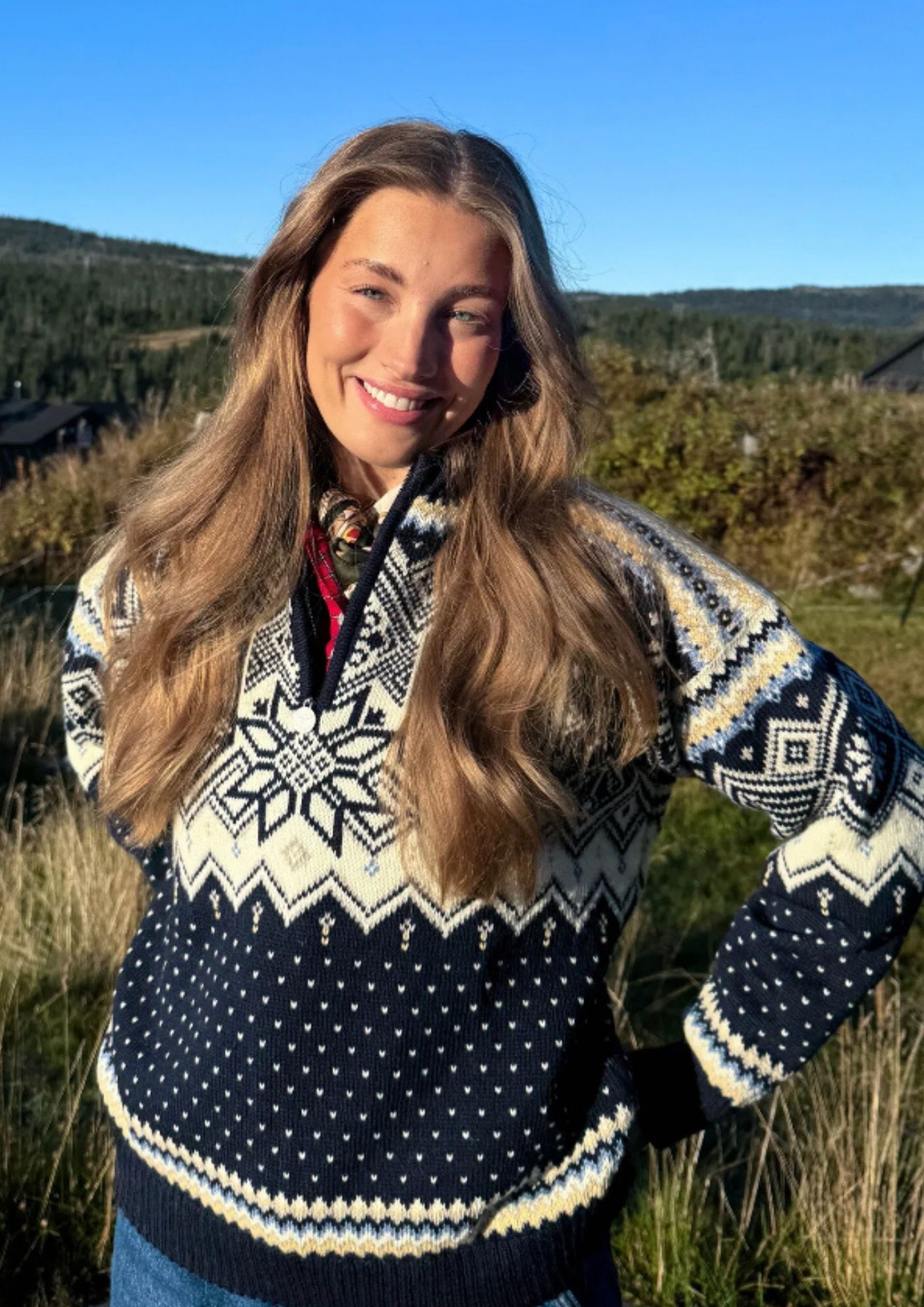 Pernille Døsvik in the World Ski Championship sweater 205 from Dale of Norway