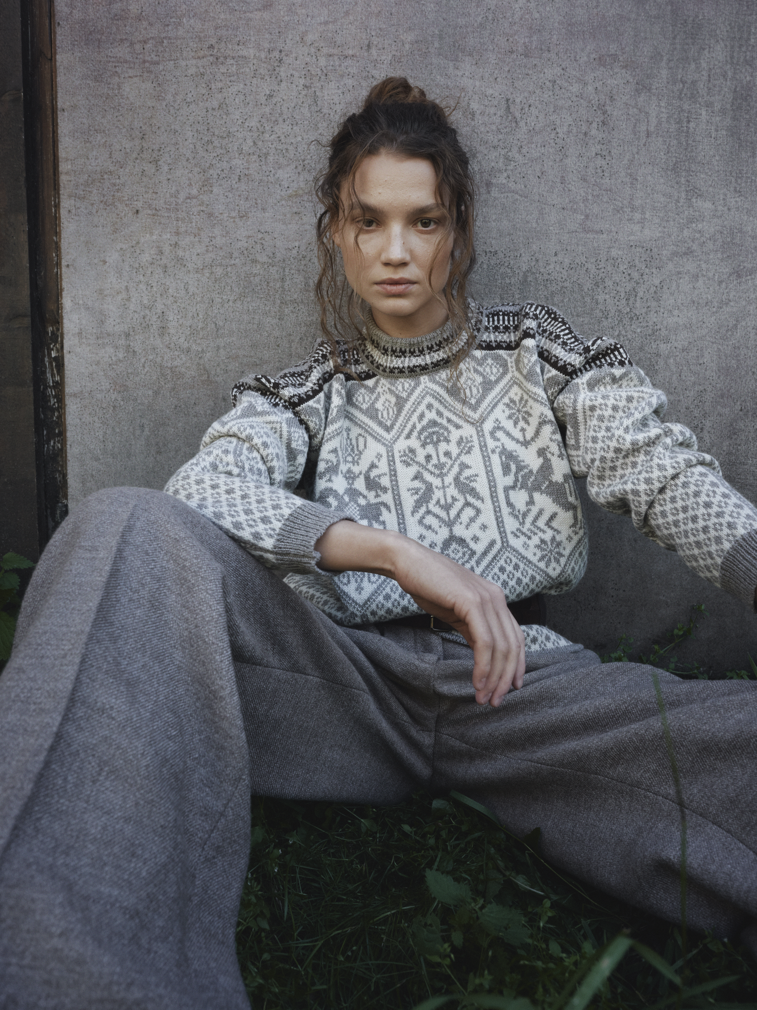 Models wearing the 1994 Olympic Sweater from Lillehammer Winter Olympics