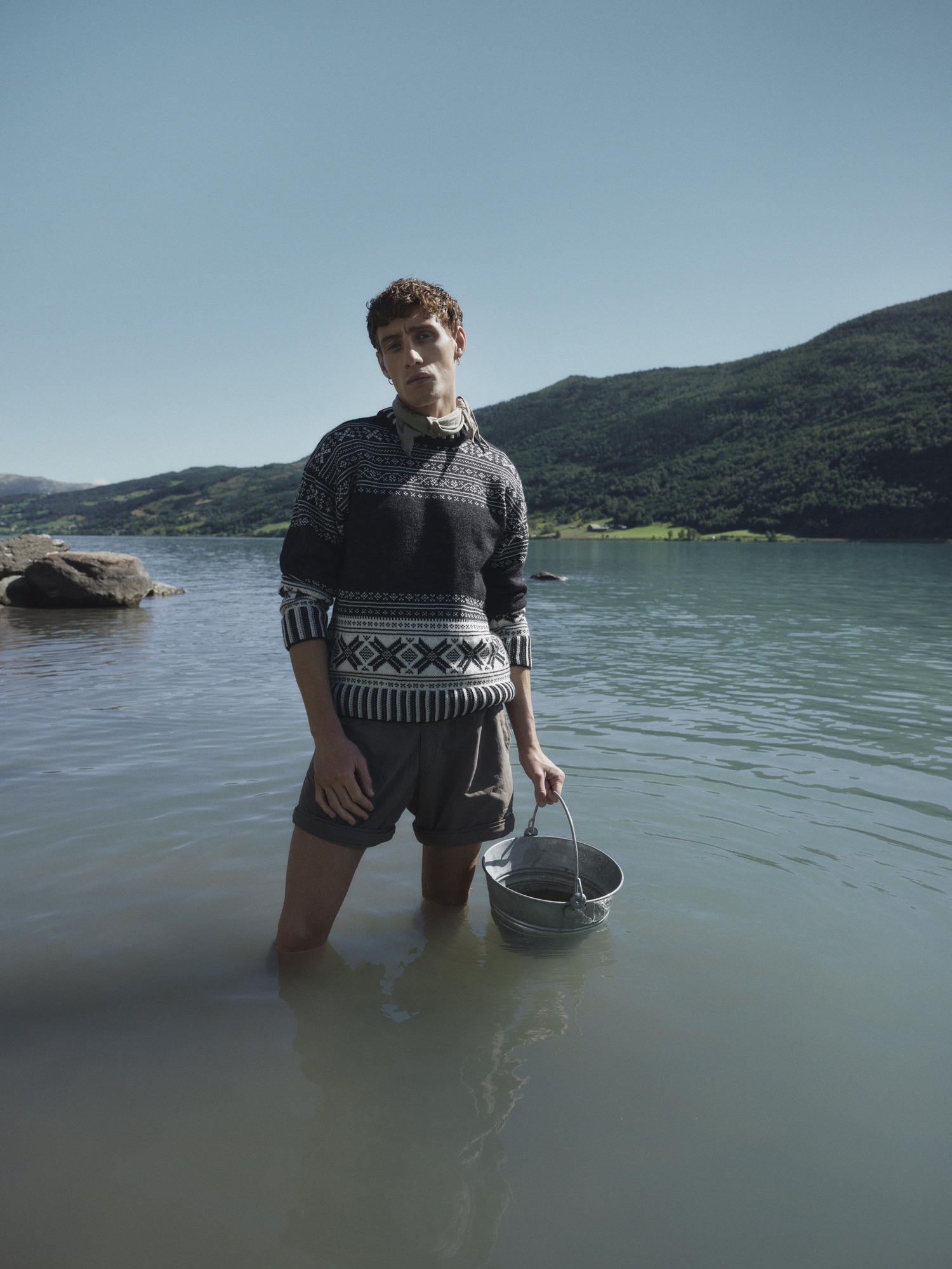 Male model wearing Torridal sweater from Dale of Norway