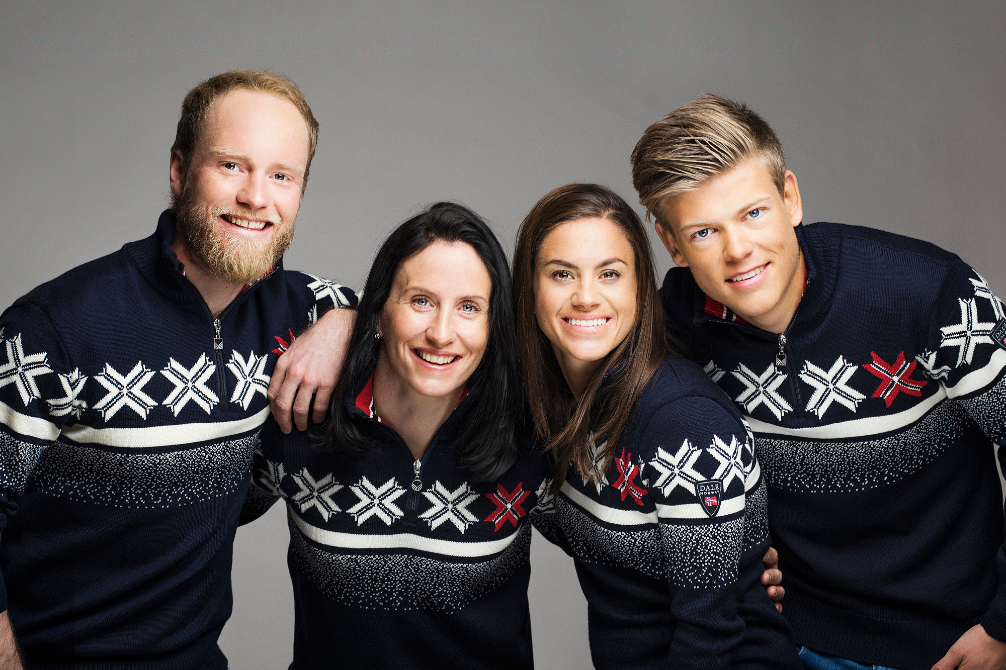 Winter Olympics - PyeongChang, South Korea. Norwegian athletes wearing Olympic Sweaters from Dale of Norway